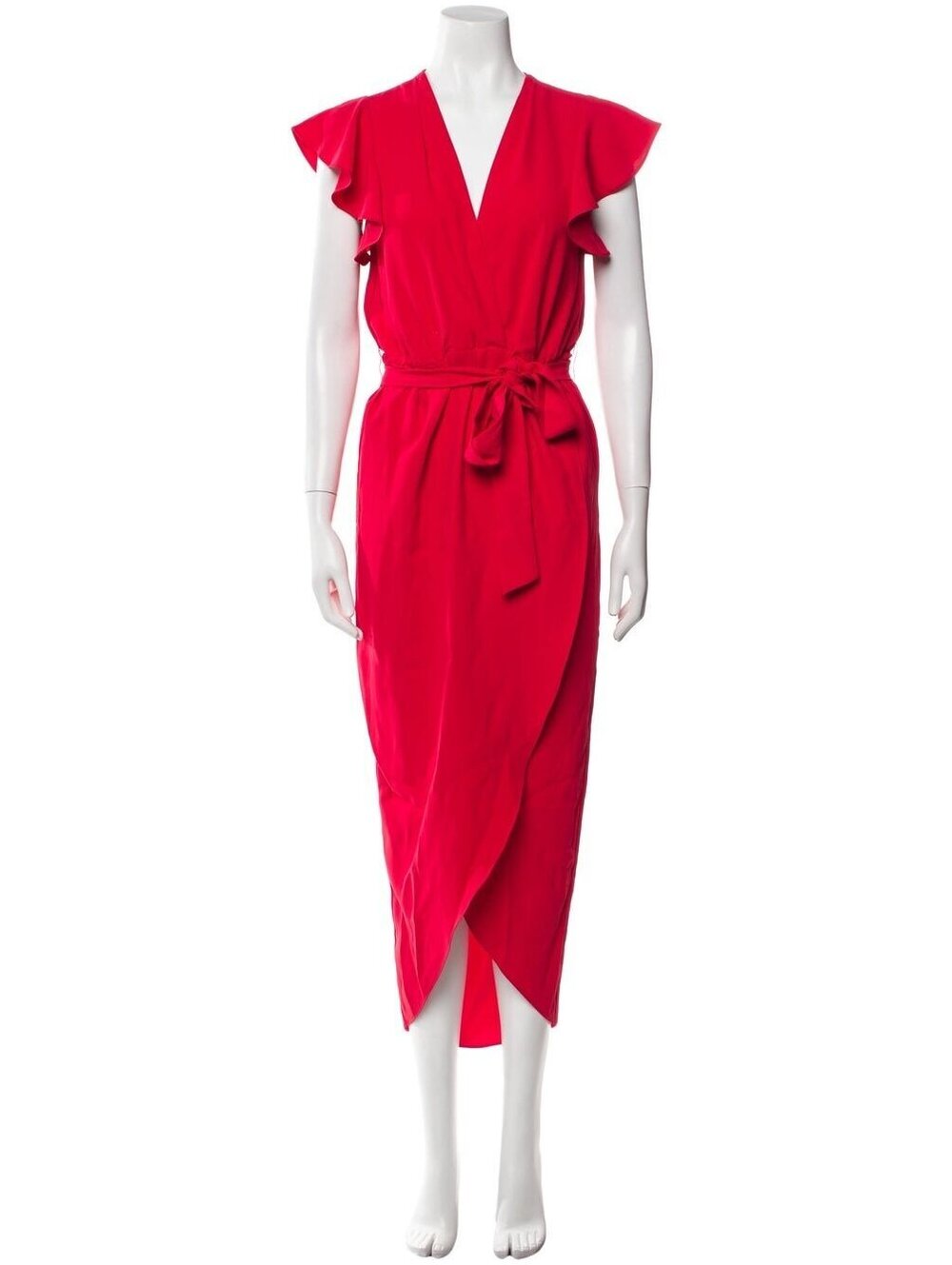 Amanda Uprichard Designer Belted Martinique Scallop Midi Dress (M)